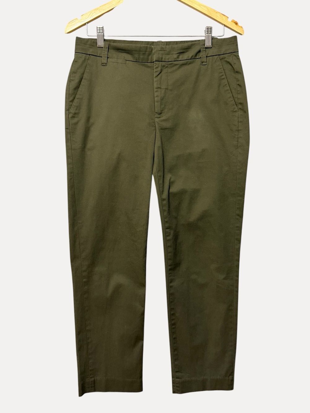 Vince Olive Green Khaki Cigarette Pants Size 8 Slim Fit Ankle Length